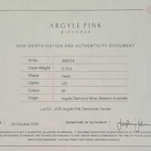 0.72ct 5P VS1 Heart Tender Pink Diamond