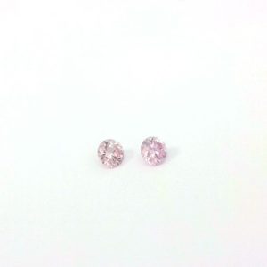 2 = 0.20ct 6P SI Matched Pair of Round Australian Pink Diamonds