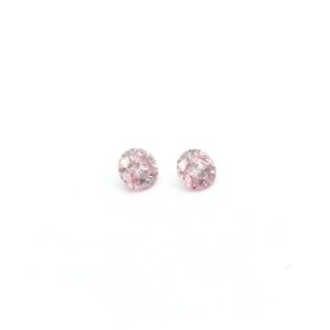 0.14ct 6PR P1 Pair of Round Australian Pink Rose Diamonds