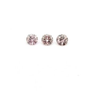 3 x 0.05ct 5P P1 Round Pink Australian Diamonds