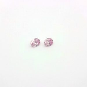 2 = 0.08ct 6P SI Matched Pair of Oval Australian Pink Diamonds