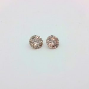 2 = 0.15ct PC2 P1 Pair of Round Pink Champagne Diamonds