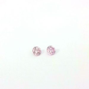 2 = 0.20ct 6P SI Matched Pair of Round Australian Pink Diamonds