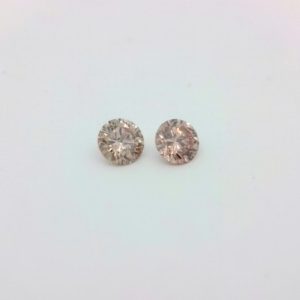 2 = 0.18ct PC2 P1 Pair of Round Pink Champagne Diamonds