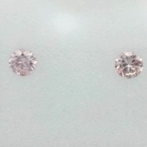 2 = 0.10ct 5P/FIP SI IGI Matched Pair of Round Australian Pink Diamonds