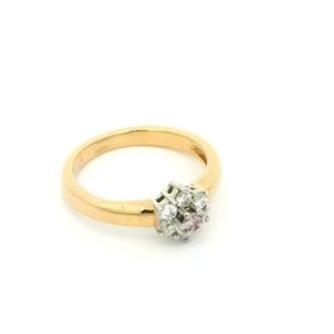0.06ct 6P Pink Diamond Petite Cluster Ring