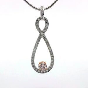 0.49ct 7PR Pink Rose Diamond Infinity Pendant