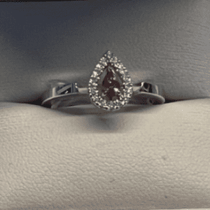 DPD2404004 - Pink Diamond Ring 0.15ct 1PP SI Pear