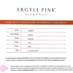 DPD2407078 - 0.15ct 5PR VS1 Round Pink Rose Diamond