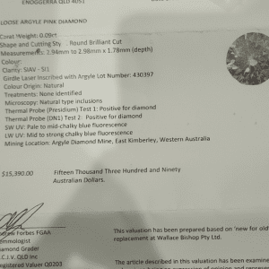 0.09ct 7P SI Round Pink Diamon